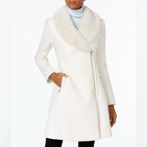 New INC Coat with Faux Fur Collar